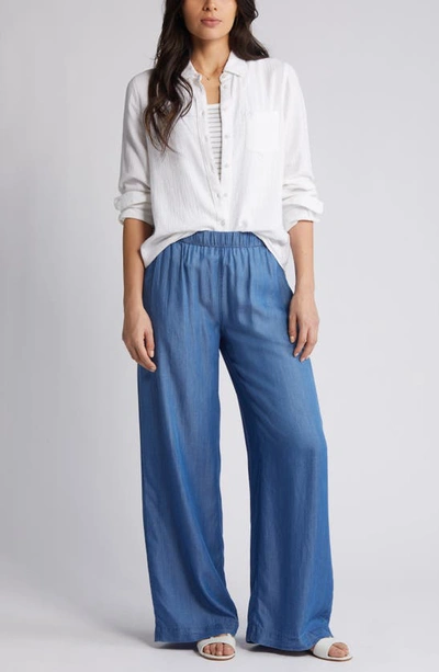 Caslon Casual Gauze Button-up Shirt In White