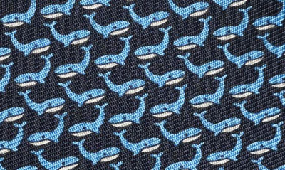 Zegna Ties Quadri Silk Whale Tie In Navy