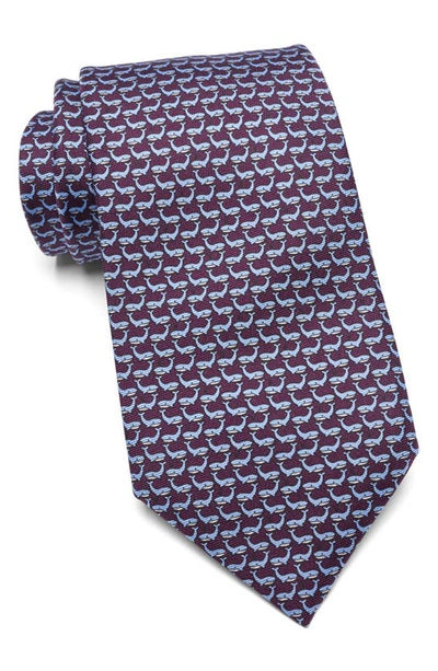 Shop Zegna Ties Quadri Silk Whale Tie In Purple