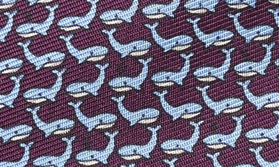 Shop Zegna Ties Quadri Silk Whale Tie In Purple
