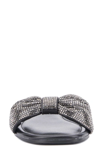 New York And Company Karli Rhinestone Slide Sandal In Black