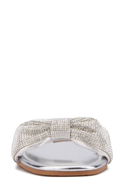 Shop New York And Company Karli Rhinestone Slide Sandal In Silver