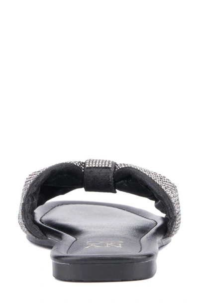New York And Company Karli Rhinestone Slide Sandal In Black