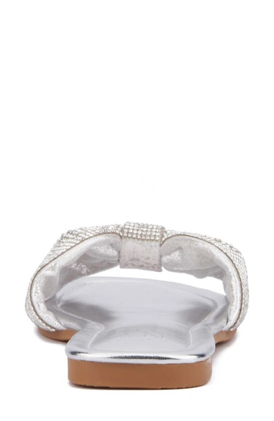 New York And Company Karli Rhinestone Slide Sandal In Silver