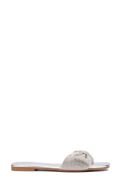 New York And Company Karli Rhinestone Slide Sandal In Silver