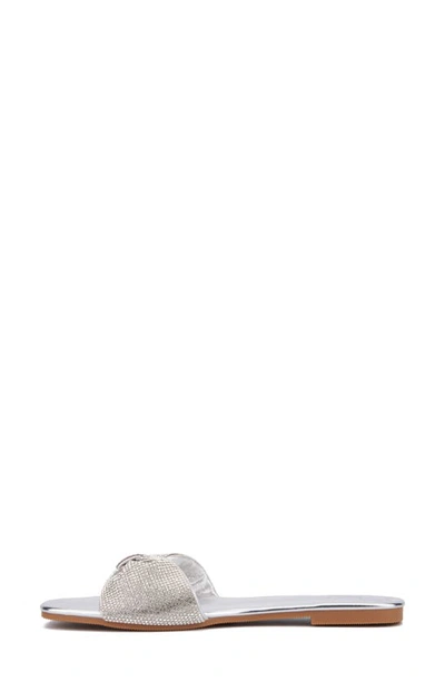 New York And Company Karli Rhinestone Slide Sandal In Silver