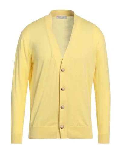 Shop Filippo De Laurentiis Man Cardigan Yellow Size 40 Cotton