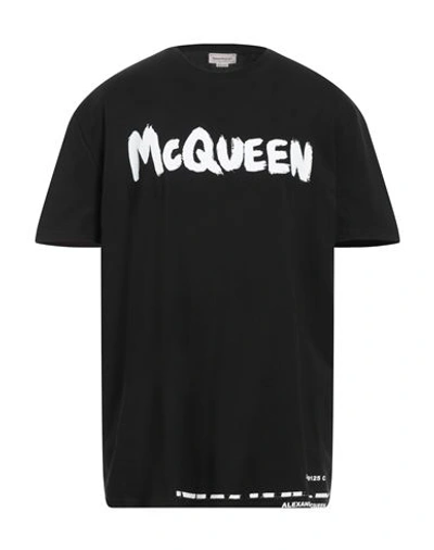 Shop Alexander Mcqueen Man T-shirt Black Size L Cotton