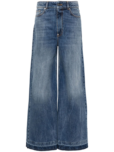 Shop Stella Mccartney Blue High-rise Wide-leg Jeans