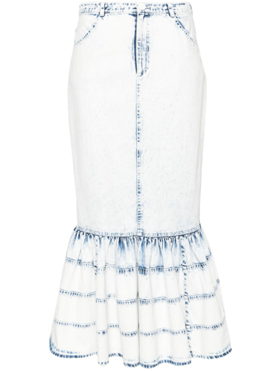 Shop Huishan Zhang Noelani Denim Midi Skirt - Women's - Cotton In Blue