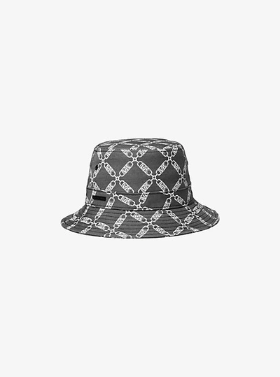 Shop Michael Kors Empire Logo Jacquard Bucket Hat In Black