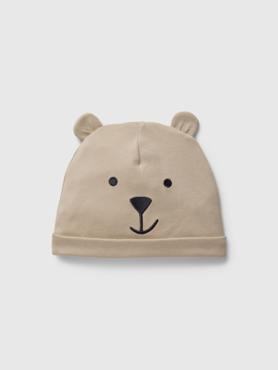 Shop Gap Baby Supima® Bear Hat In Bedrock Beige