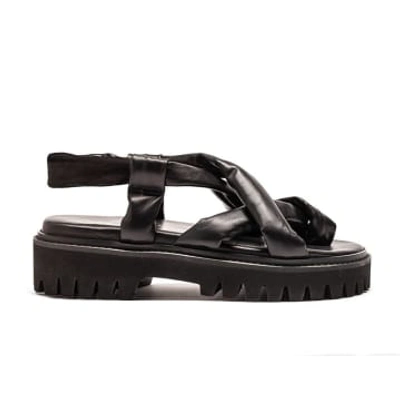 Shop Tracey Neuls Escher Smoke | Leather Sandals In Black