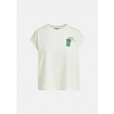 Shop Essentiel Antwerp Faustina Embroidered T-shirt In White