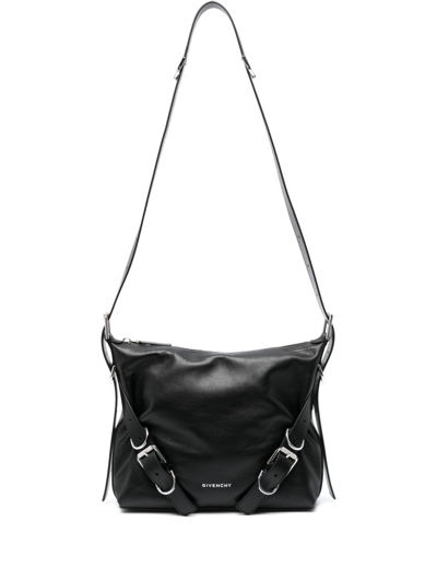 Shop Givenchy Black Voyou Leather Messenger Bag