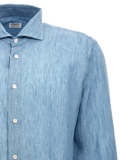Shop Borriello Linen Shirt Shirt, Blouse Light Blue