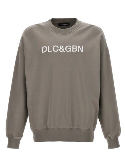 Shop Dolce & Gabbana Logo Print Sweatshirt Gray