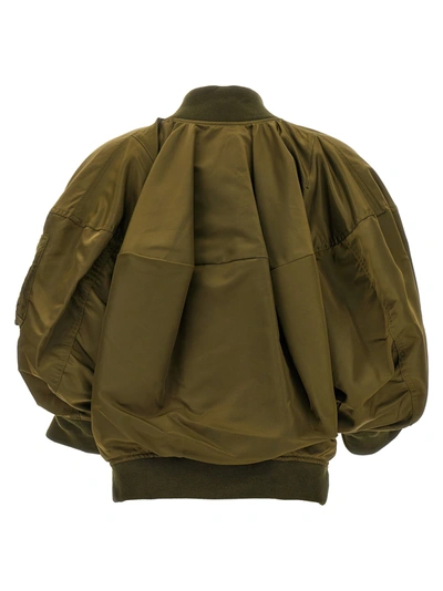 Shop Sacai Nylon Cropped Bomber Jacket Casual Jackets, Parka Green