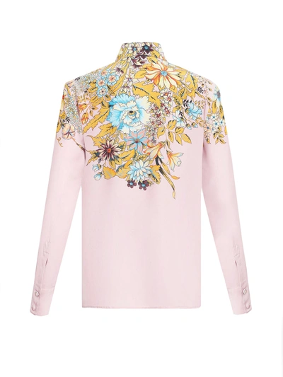 Shop Etro Silk Shirt With Floral Print