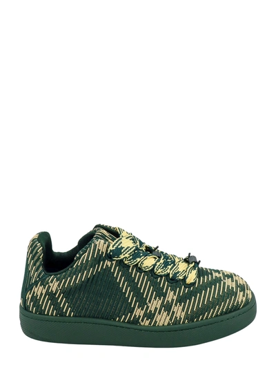 Shop Burberry Stretch Nylon Sneakers With Check Motif