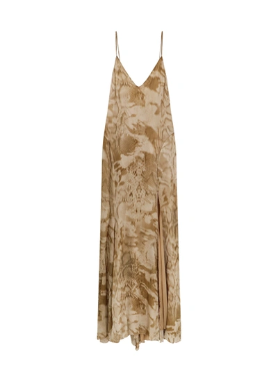 Shop Blumarine Viscose Dress With Camouflage Python Print