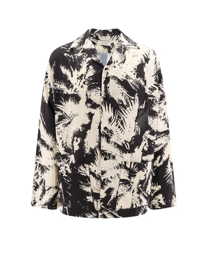 Shop Laneus Viscose Shirt With Floral Print