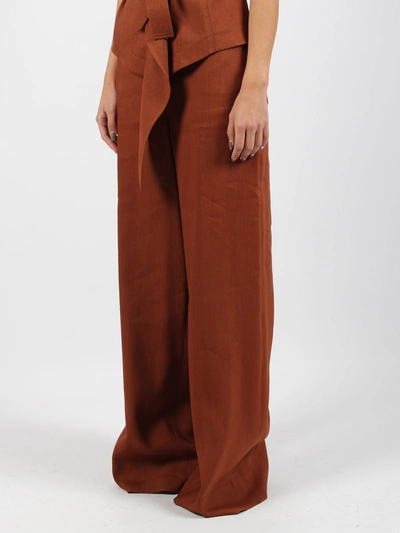 Shop Alberta Ferretti Wide-leg Viscose Linen Trousers