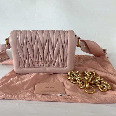 Pre-owned Miu Miu Matelassé Shoulder Light Pink Bag