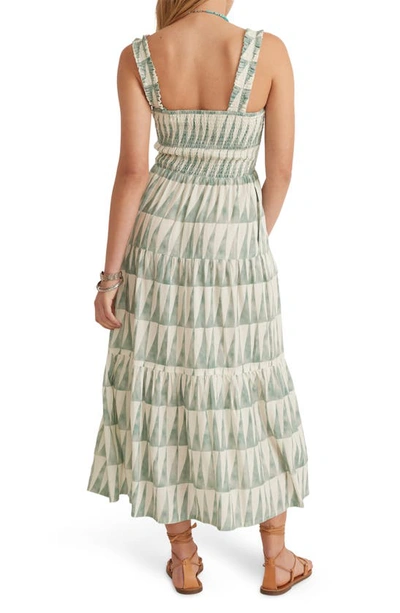 Marine Layer Selene Geo Triangle Print Smocked Maxi Sundress In Geo Triangle Print