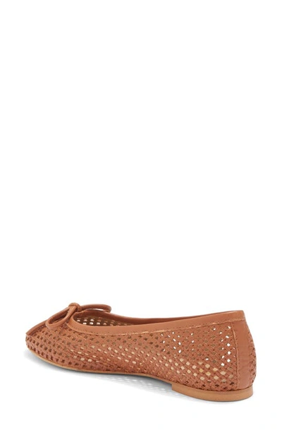 Bruno Magli Janina Woven Flat In Cognac