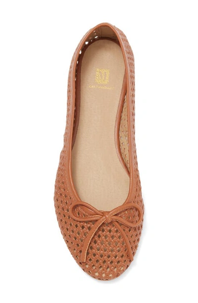 Bruno Magli Janina Woven Flat In Cognac