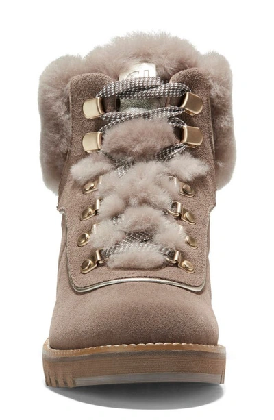 Shop Cole Haan Zerogrand Explore Upstate Waterproof Genuine Shearling Hiking Boot In Irish Coffee/ Flooded