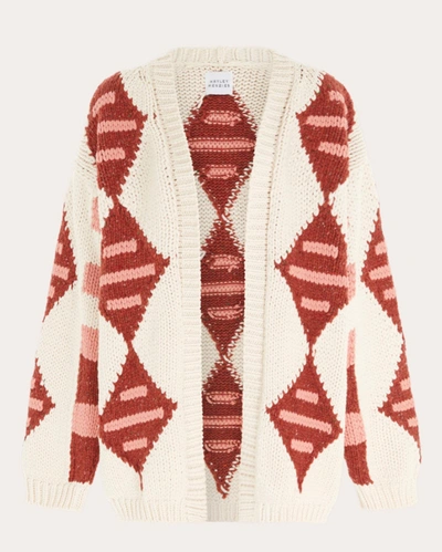 Shop Hayley Menzies Women's Cotton Intarsia Long Cardigan In Nomad - Ecru Multi