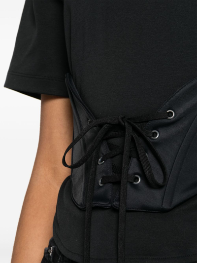 Shop Mugler Corset-style T-shirt Women Black In Polyamide