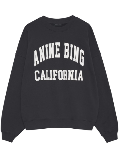 Shop Anine Bing Miles Sweatshirt Woman Black In Cotton