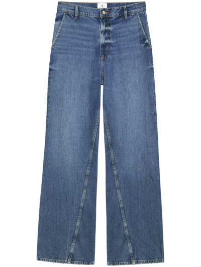 Shop Anine Bing Briley Jeans Woman Blue In Cotton