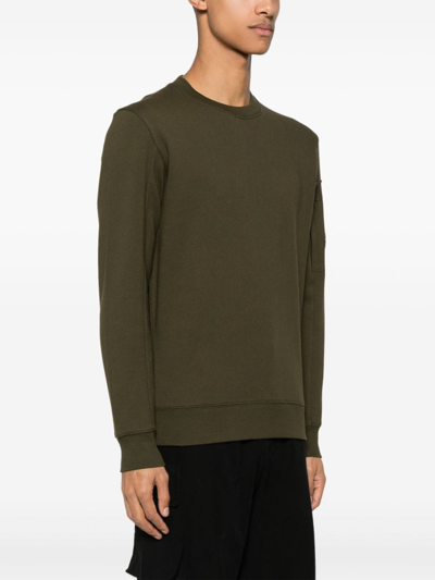 Shop C.p. Company Diagonal Raised Fleece Sweatshirt Men Green In Cotton
