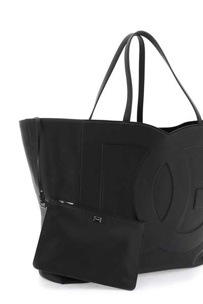 Shop Dolce & Gabbana Large Dg Logo Shopping Bag In Black
