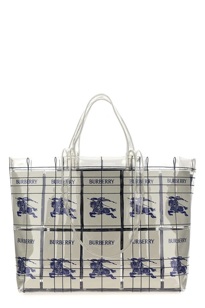 Shop Burberry Women 'ekd' Label Shopping Bag In Multicolor