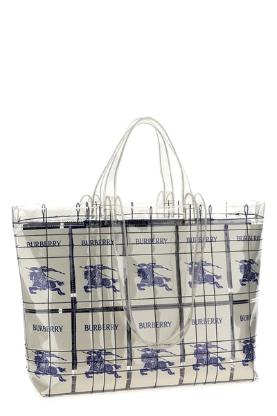 Shop Burberry Women 'ekd' Label Shopping Bag In Multicolor