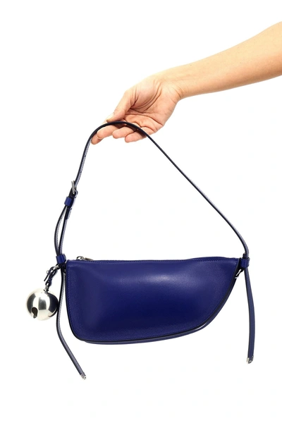 Shop Burberry Women 'shield' Mini Shoulder Bag In Blue