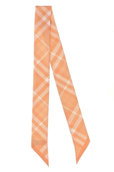 Shop Burberry Women Check Thin Scarf In Pink