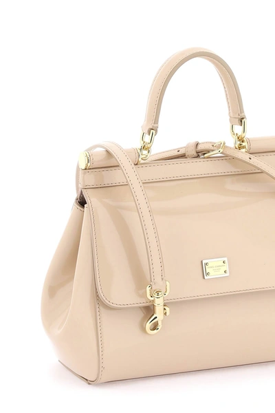 Shop Dolce & Gabbana Patent Leather 'sicily' Handbag Women In Pink