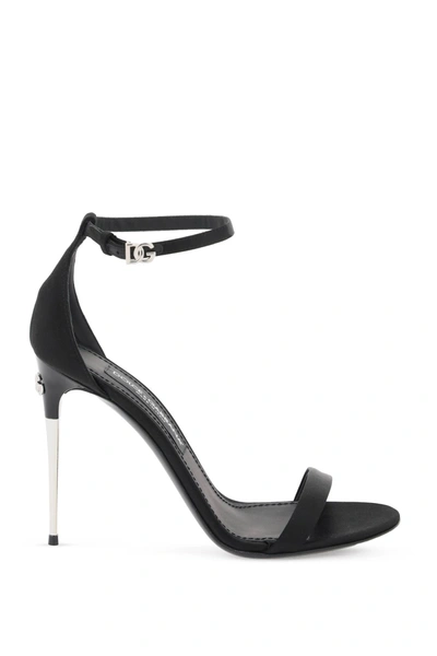 Shop Dolce & Gabbana Satin Sandals For Elegant Women In Black