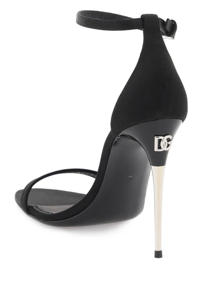 Shop Dolce & Gabbana Satin Sandals For Elegant Women In Black