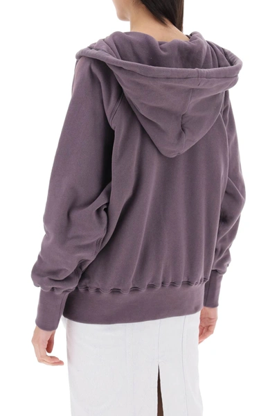 Shop Maison Margiela Hoodie With Reverse Logo And Hood Women In Purple