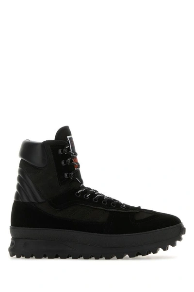 Shop Maison Margiela Man Black Leather Climber Sneakers
