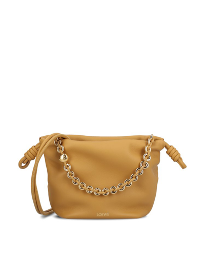 Shop Loewe Flamenco Drawstring Mini Shoulder Bag In Gold