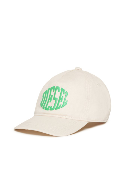 Shop Diesel Kids Fbol Logo Printed Baseball Hat In White