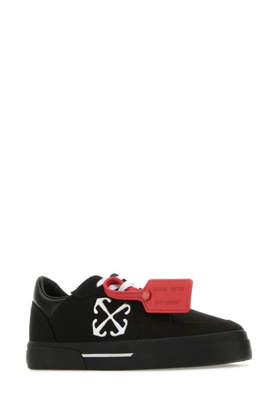 Shop Off-white Off White Woman Black Canvas New Low Vulcanized Sneakers